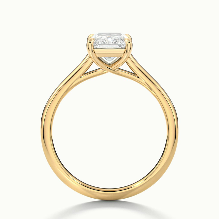 Alia 2 Carat Radiant Cut Solitaire Moissanite Engagement Ring in 10k Yellow Gold