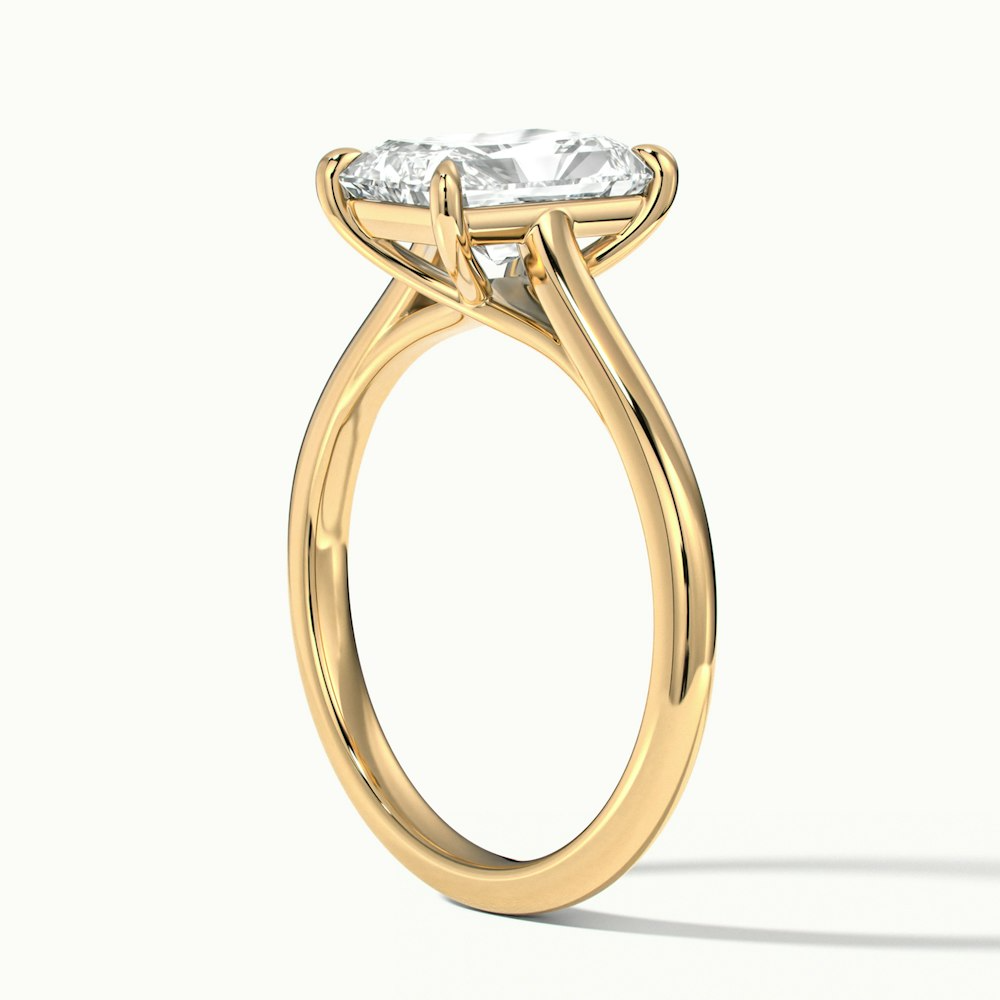 Alia 3.5 Carat Radiant Cut Solitaire Moissanite Engagement Ring in 10k Yellow Gold