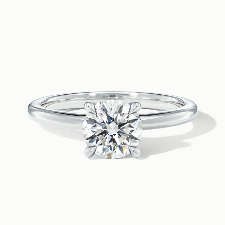 Zoey 4 Carat Round Solitaire Moissanite Engagement Ring in Platinum