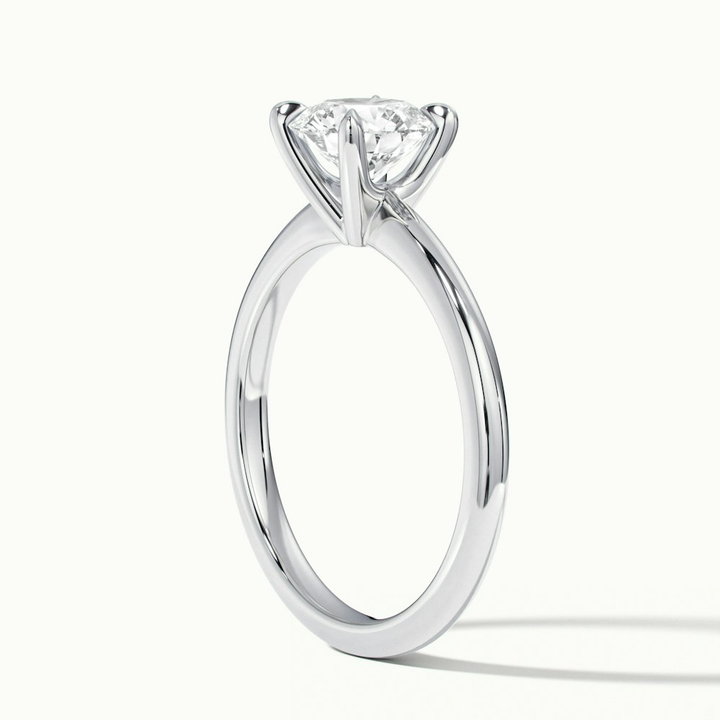 Zoey 2 Carat Round Solitaire Moissanite Engagement Ring in 18k White Gold
