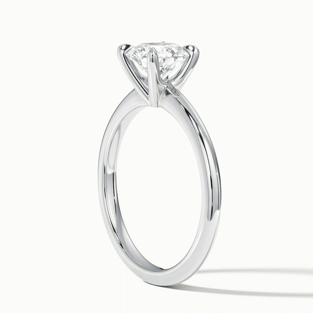 Diana 5 Carat Round Solitaire Lab Grown Diamond Ring in 10k White Gold