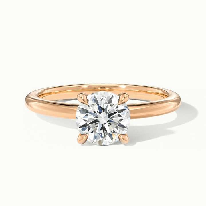 Diana 1 Carat Round Solitaire Lab Grown Diamond Ring in 14k Rose Gold
