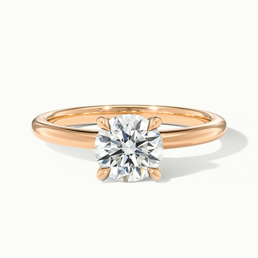 Zoey 3.5 Carat Round Solitaire Moissanite Engagement Ring in 14k Rose Gold