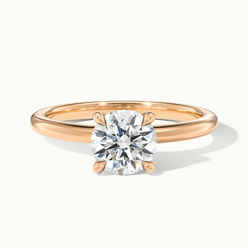 Zoey 2.5 Carat Round Solitaire Moissanite Engagement Ring in 18k Rose Gold