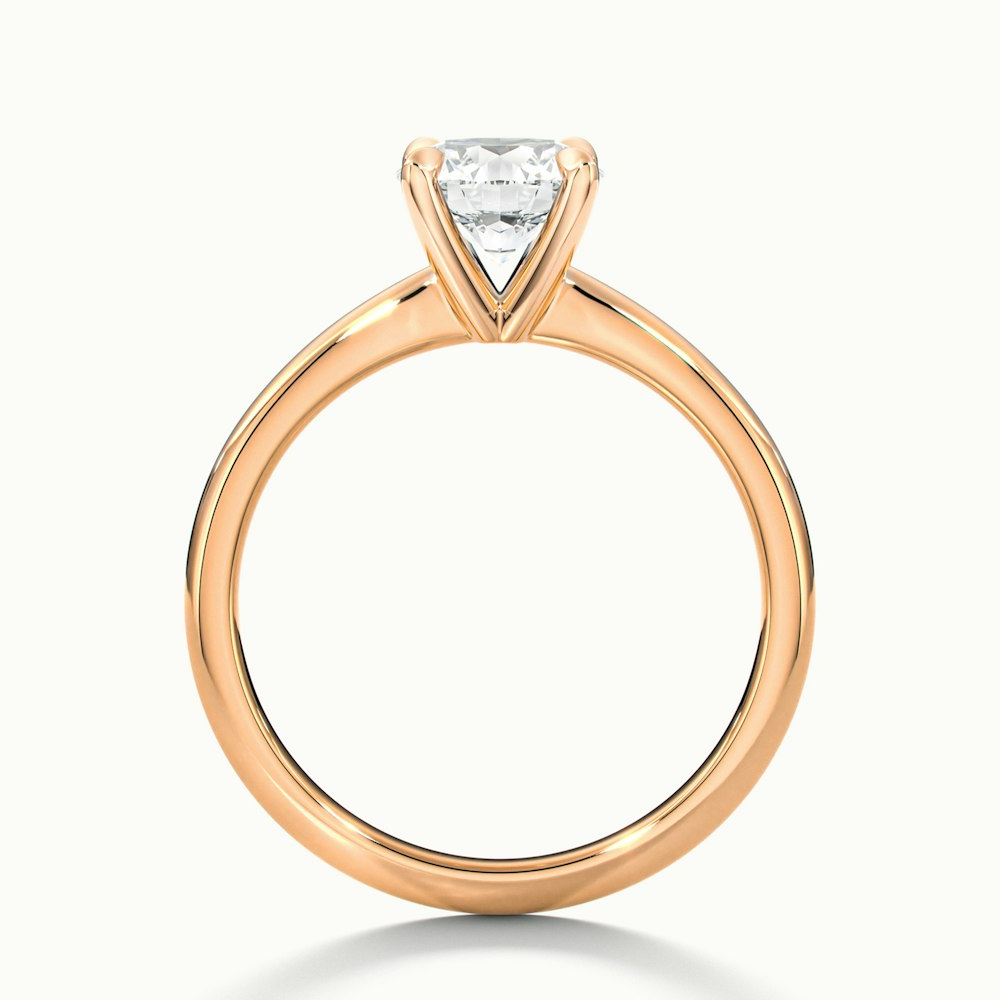 Zoey 1 Carat Round Solitaire Moissanite Engagement Ring in 10k Rose Gold