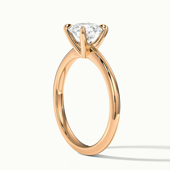 Zoey 3 Carat Round Solitaire Moissanite Engagement Ring in 18k Rose Gold