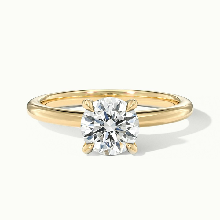 Diana 2.5 Carat Round Solitaire Lab Grown Diamond Ring in 10k Yellow Gold