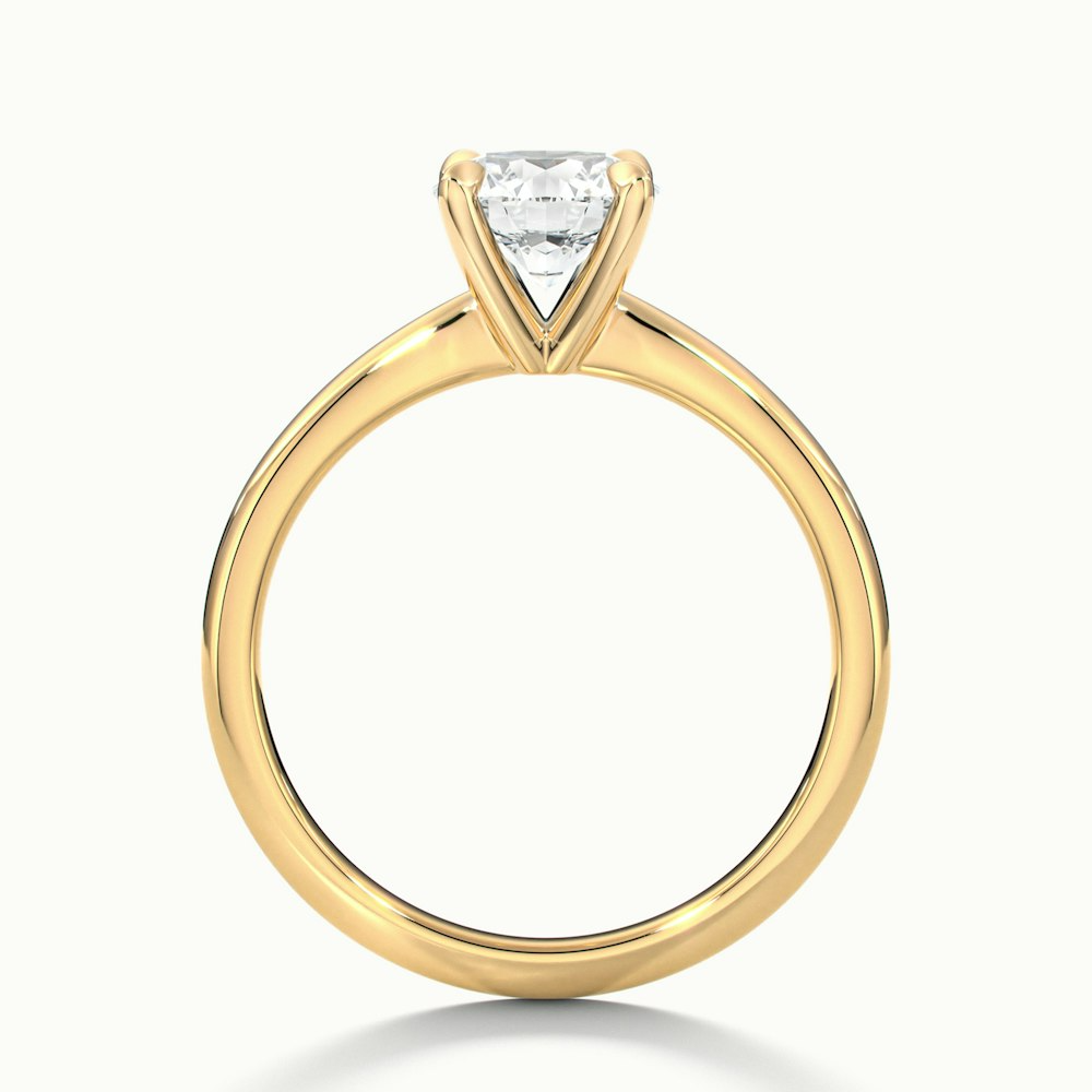 Diana 3.5 Carat Round Solitaire Lab Grown Diamond Ring in 10k Yellow Gold