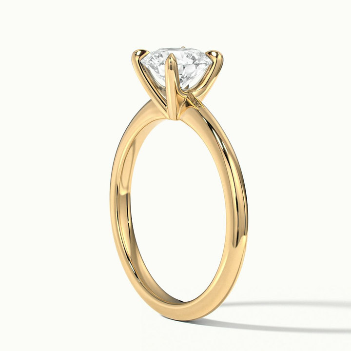 Diana 2.5 Carat Round Solitaire Lab Grown Diamond Ring in 14k Yellow Gold