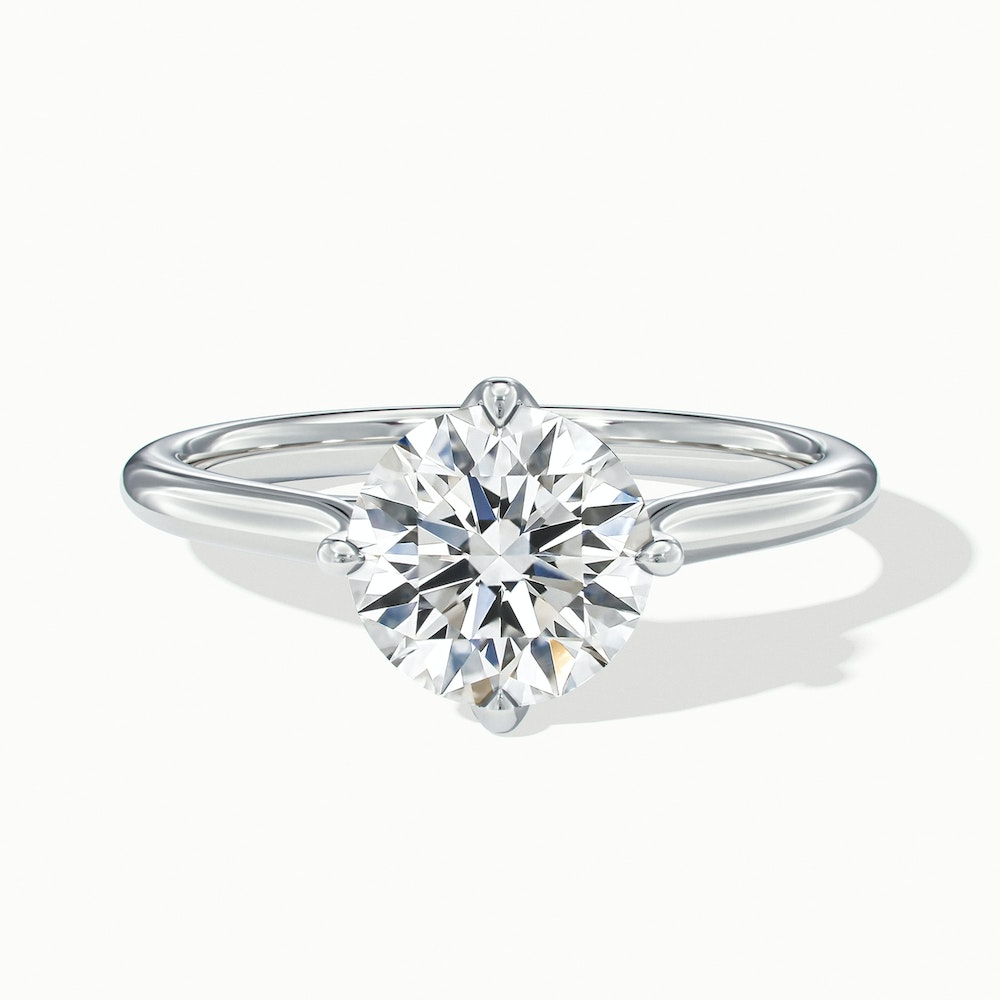 Tia 3.5 Carat Round Cut Solitaire Lab Grown Engagement Ring in 10k White Gold