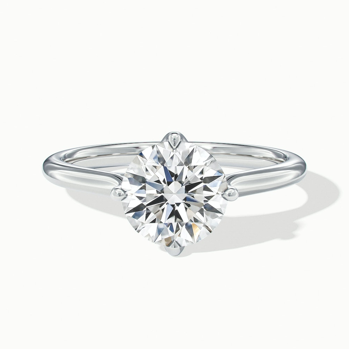 Zuri 10 Carat Round Cut Solitaire Moissanite Engagement Ring in Platinum