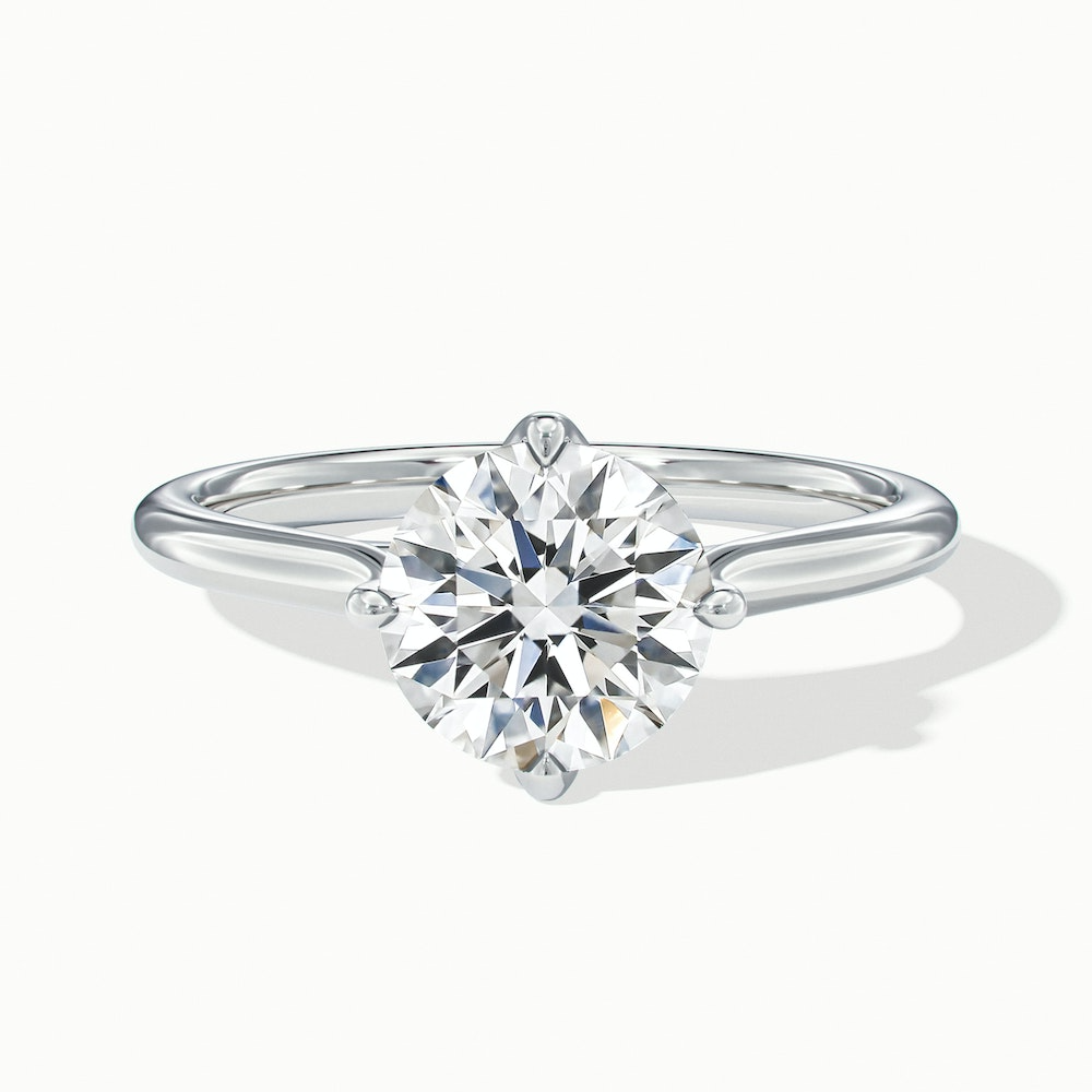 Tia 5 Carat Round Cut Solitaire Lab Grown Engagement Ring in 10k White Gold
