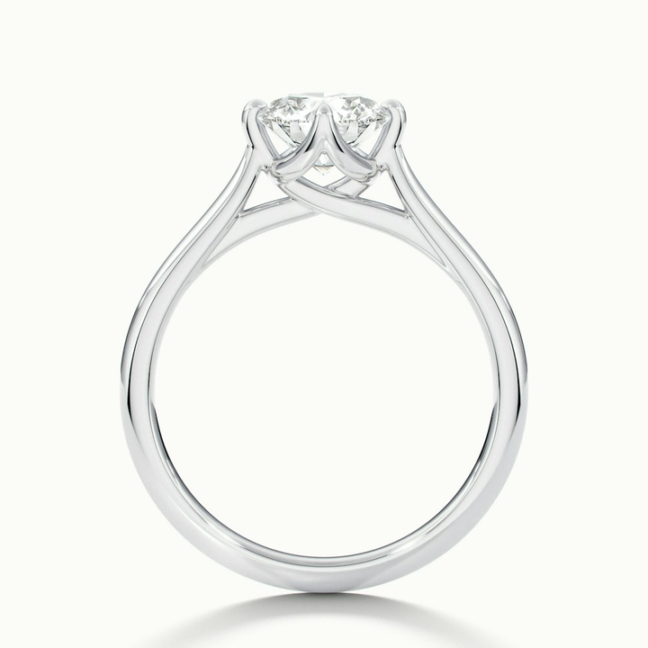 Zuri 10 Carat Round Cut Solitaire Moissanite Engagement Ring in 14k White Gold