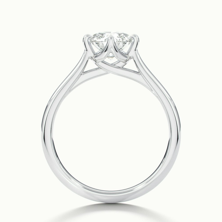 Tia 5 Carat Round Cut Solitaire Lab Grown Engagement Ring in 10k White Gold