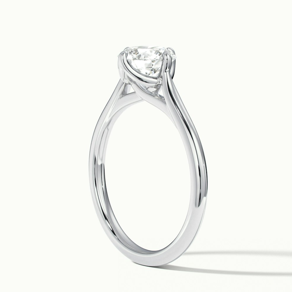 Tia 1 Carat Round Cut Solitaire Lab Grown Engagement Ring in 18k White Gold