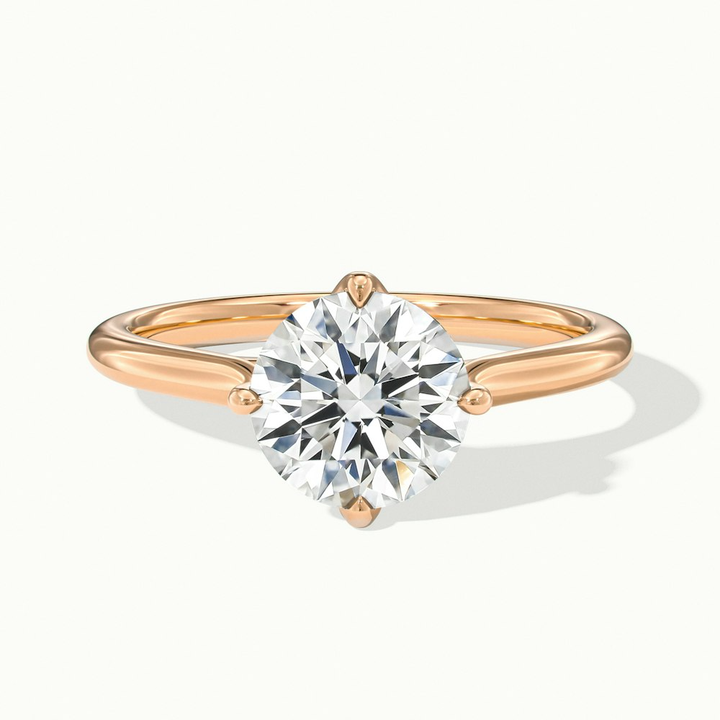 Tia 1 Carat Round Cut Solitaire Lab Grown Engagement Ring in 18k Rose Gold