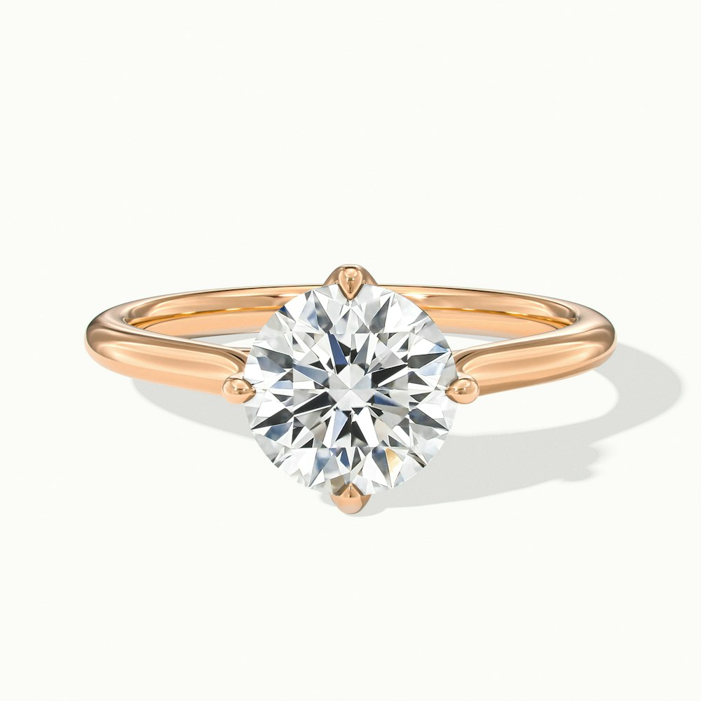 Zuri 7 Carat Round Cut Solitaire Moissanite Engagement Ring in 10k Rose Gold