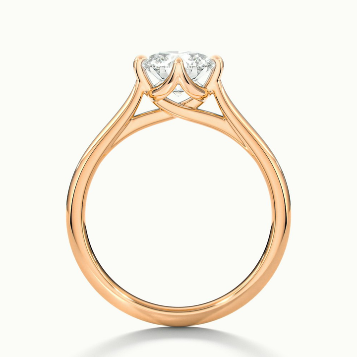 Tia 2.5 Carat Round Cut Solitaire Lab Grown Engagement Ring in 18k Rose Gold