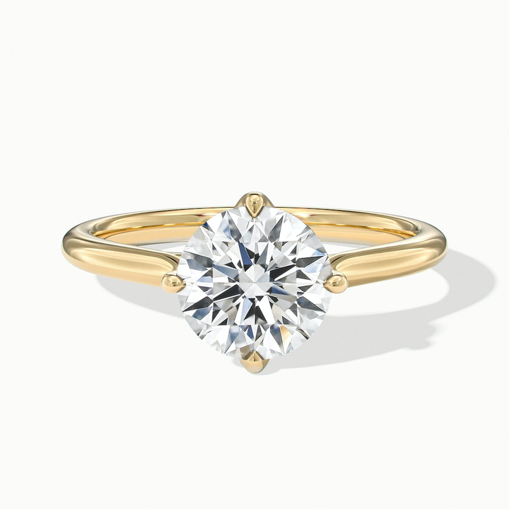 Tia 5 Carat Round Cut Solitaire Lab Grown Engagement Ring in 10k Yellow Gold