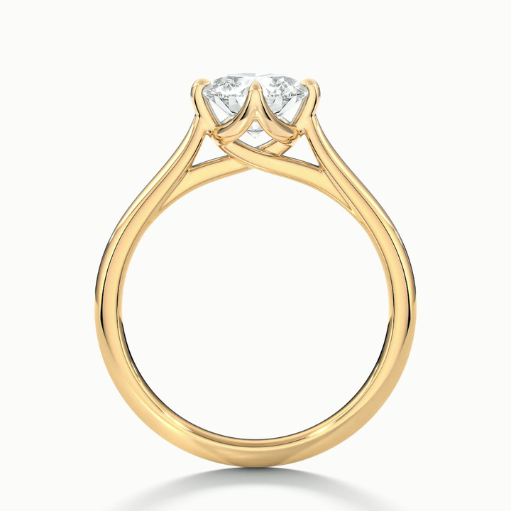 Tia 1 Carat Round Cut Solitaire Lab Grown Engagement Ring in 14k Yellow Gold