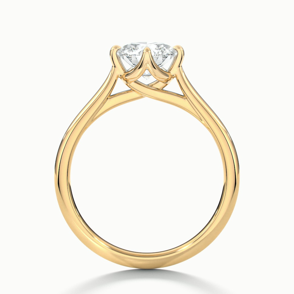 Tia 1.5 Carat Round Cut Solitaire Lab Grown Engagement Ring in 14k Yellow Gold