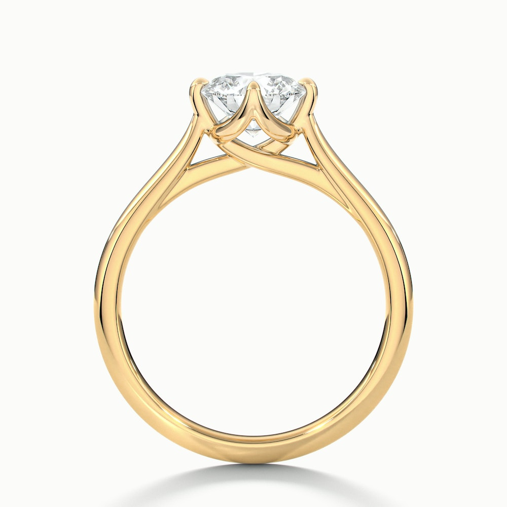 Tia 2 Carat Round Cut Solitaire Lab Grown Engagement Ring in 10k Yellow Gold