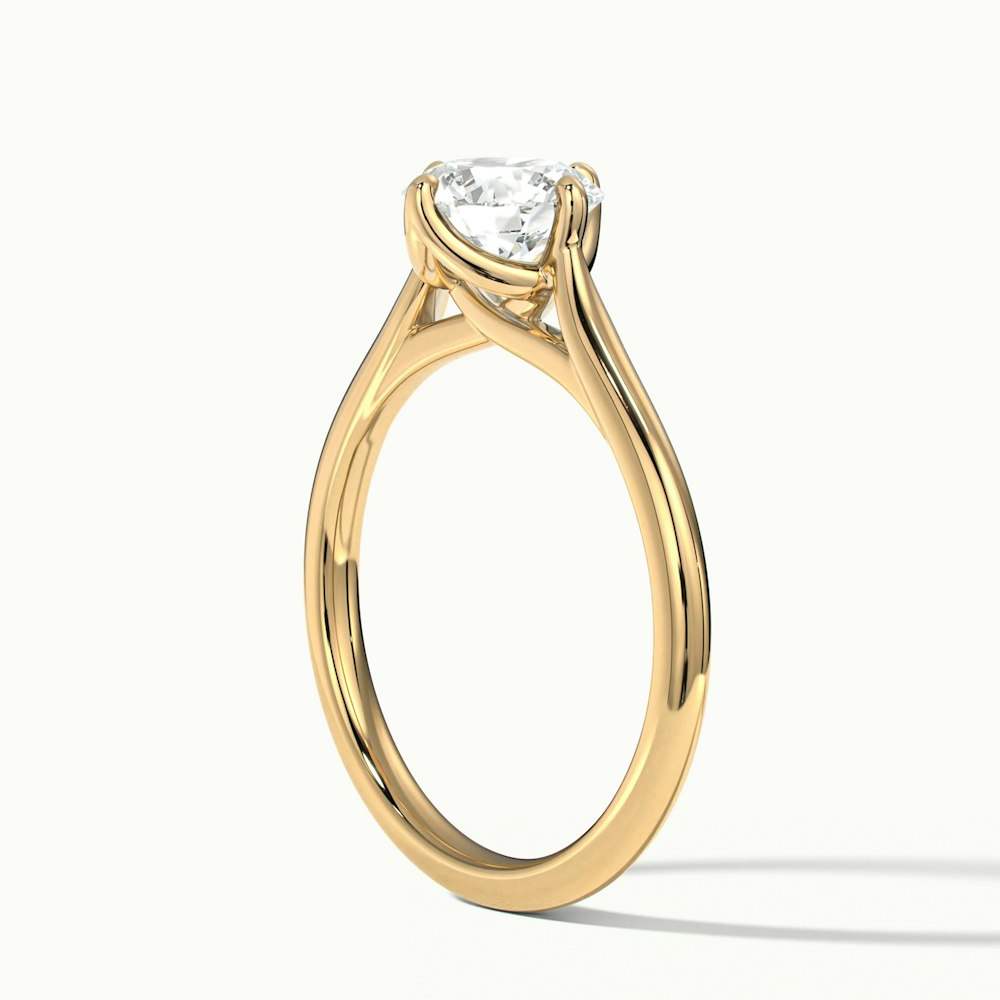 Asta 3.5 Carat Round Cut Solitaire Moissanite Diamond Ring in 10k Yellow Gold