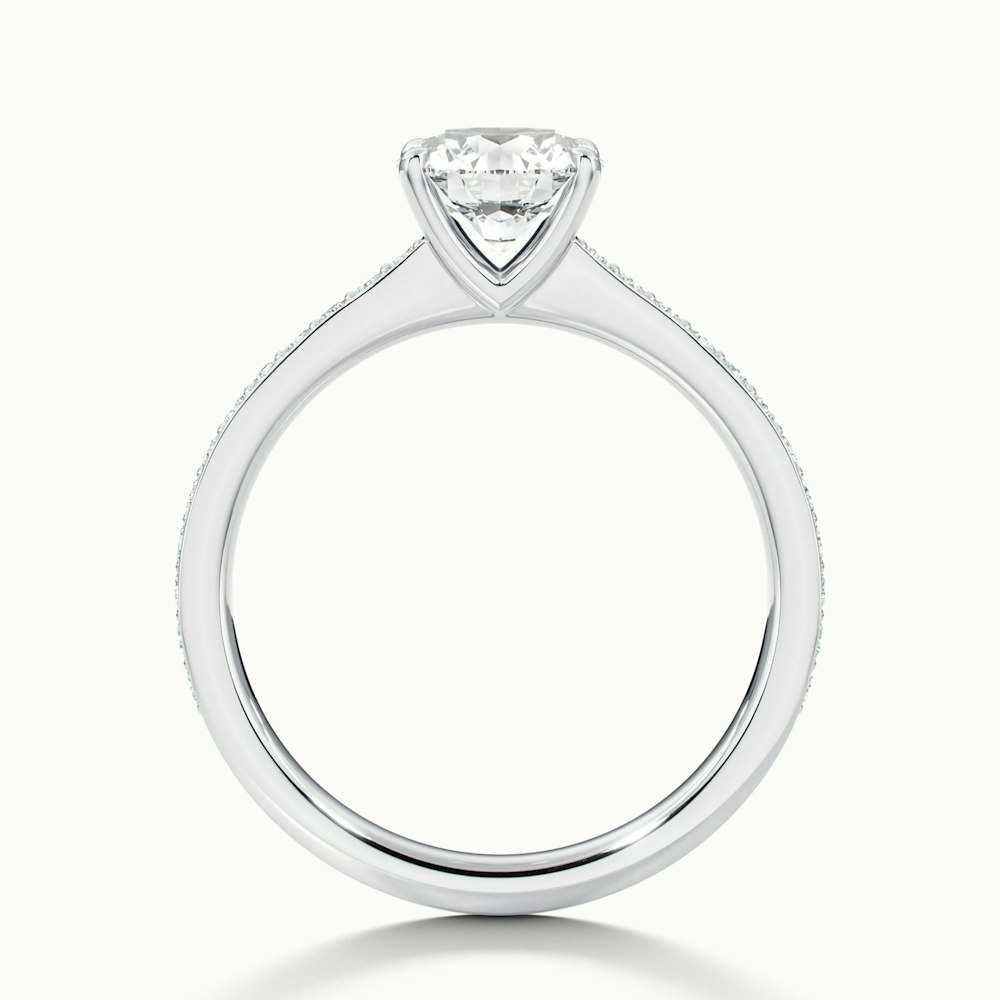 Kate 1.5 Carat Round Cut Solitaire Pave Lab Grown Engagement Ring in 18k White Gold