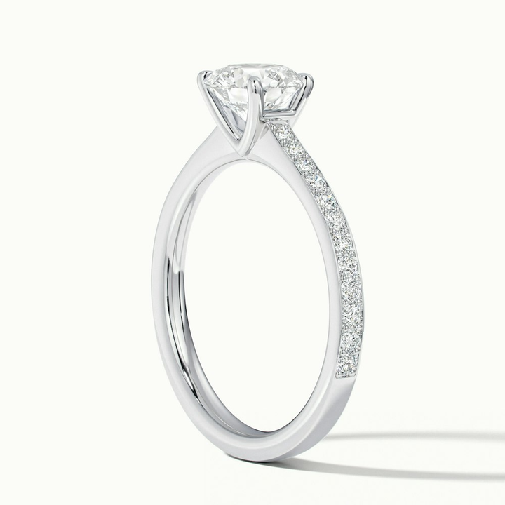 Kate 2 Carat Round Cut Solitaire Pave Lab Grown Engagement Ring in 18k White Gold