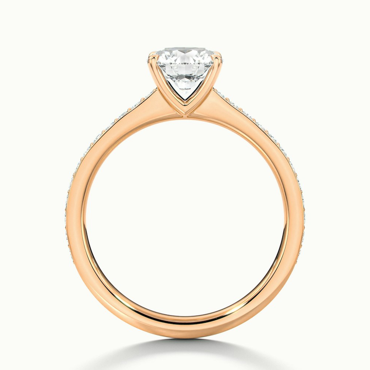 Kate 4.5 Carat Round Cut Solitaire Pave Lab Grown Engagement Ring in 10k Rose Gold