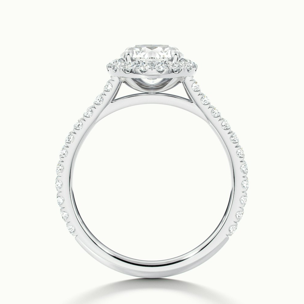 Ava 2.5 Carat Round Halo Pave Lab Grown Engagement Ring in 10k White Gold