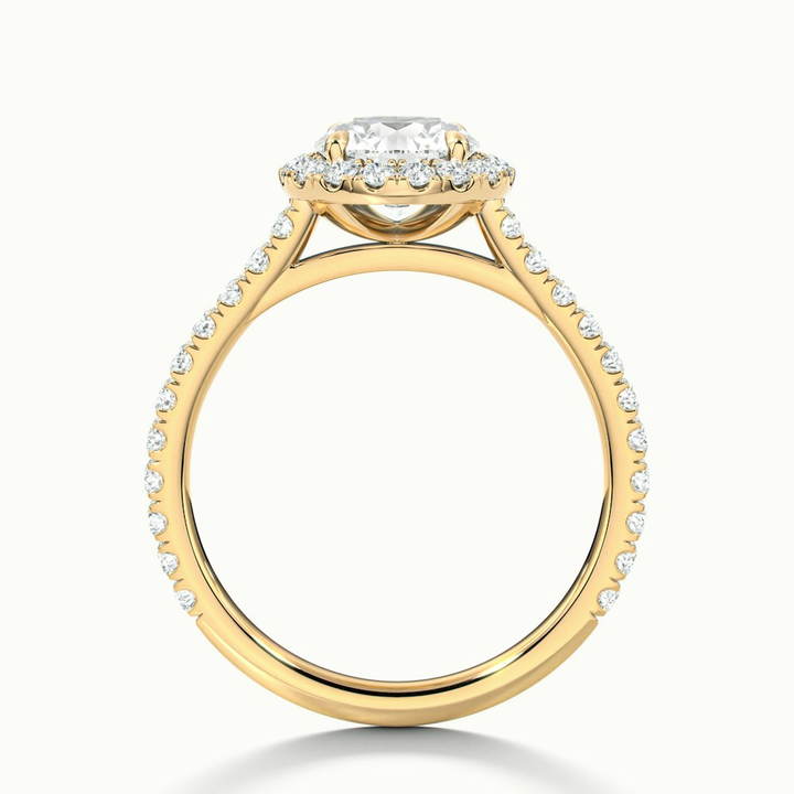 Ava 4.5 Carat Round Halo Pave Lab Grown Engagement Ring in 10k Yellow Gold