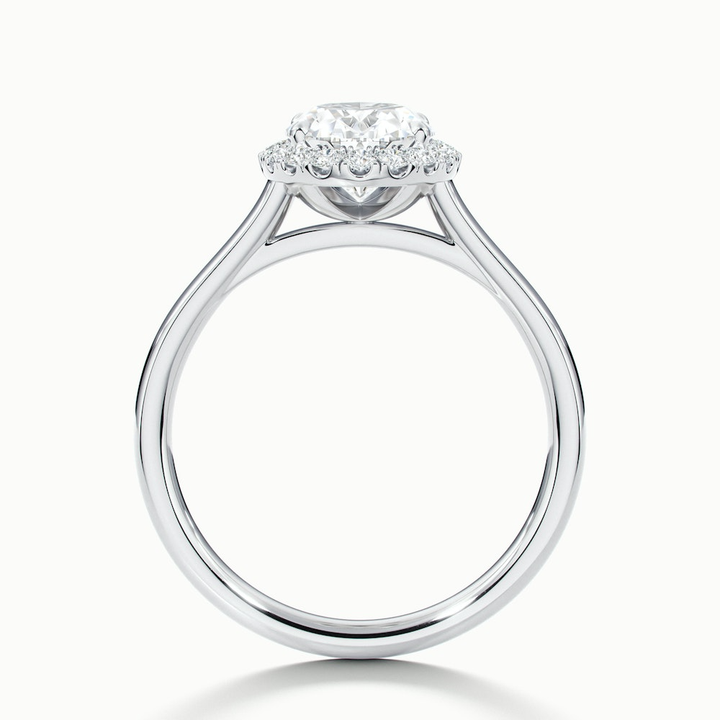 Tacy 10 Carat Oval Halo Moissanite Engagement Ring in 10k White Gold