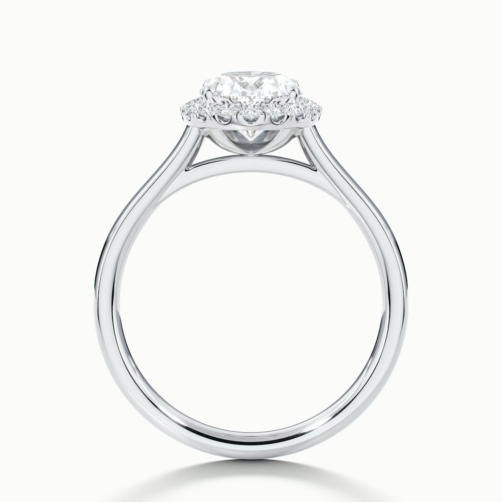 Mira 3.5 Carat Oval Halo Lab Grown Engagement Ring in 18k White Gold