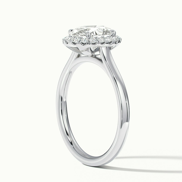 Mira 1.5 Carat Oval Halo Lab Grown Engagement Ring in Platinum