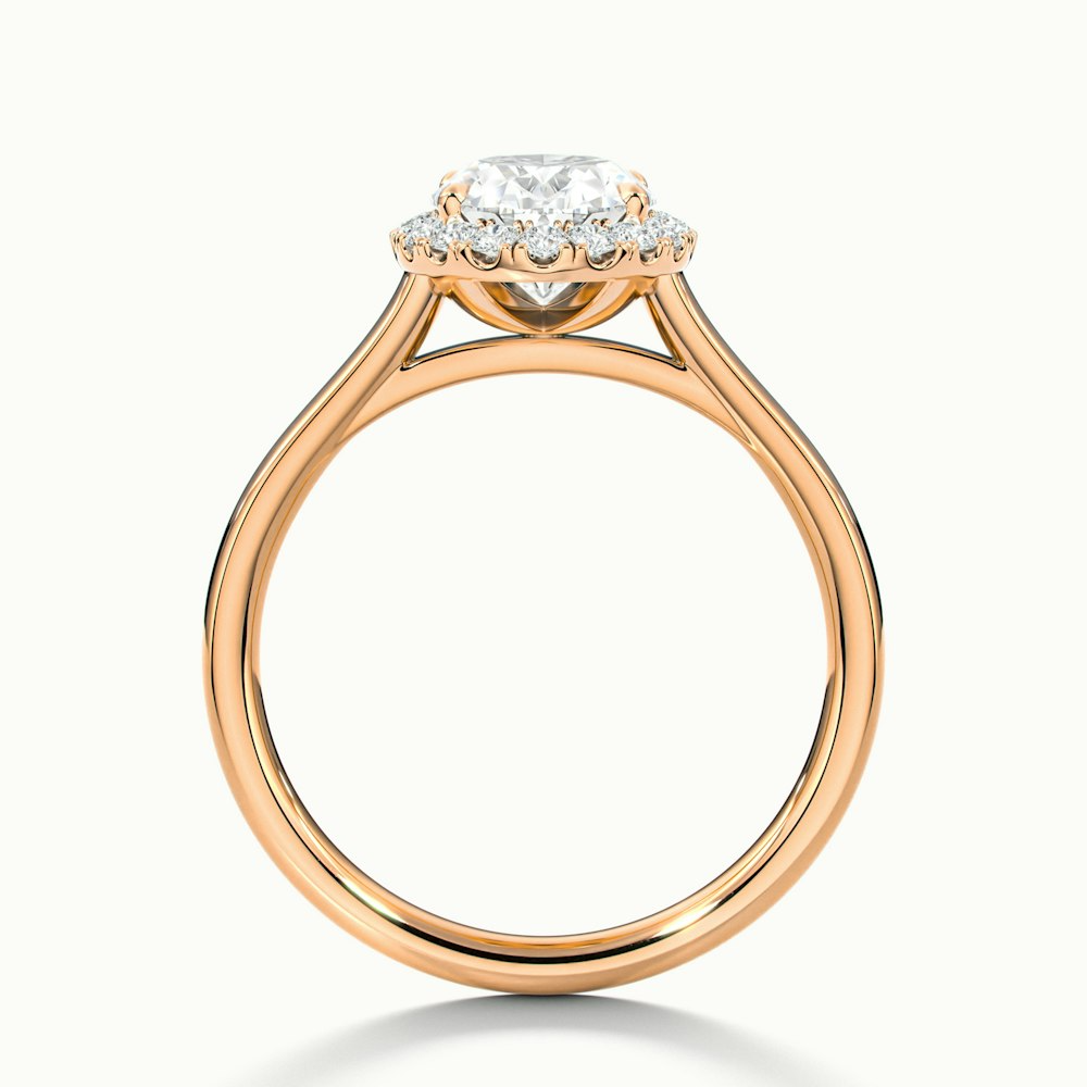 Mira 3 Carat Oval Halo Lab Grown Engagement Ring in 18k Rose Gold