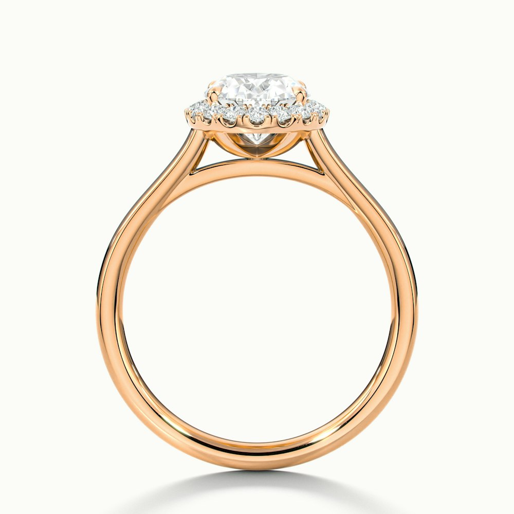 Mira 2.5 Carat Oval Halo Lab Grown Engagement Ring in 10k Rose Gold