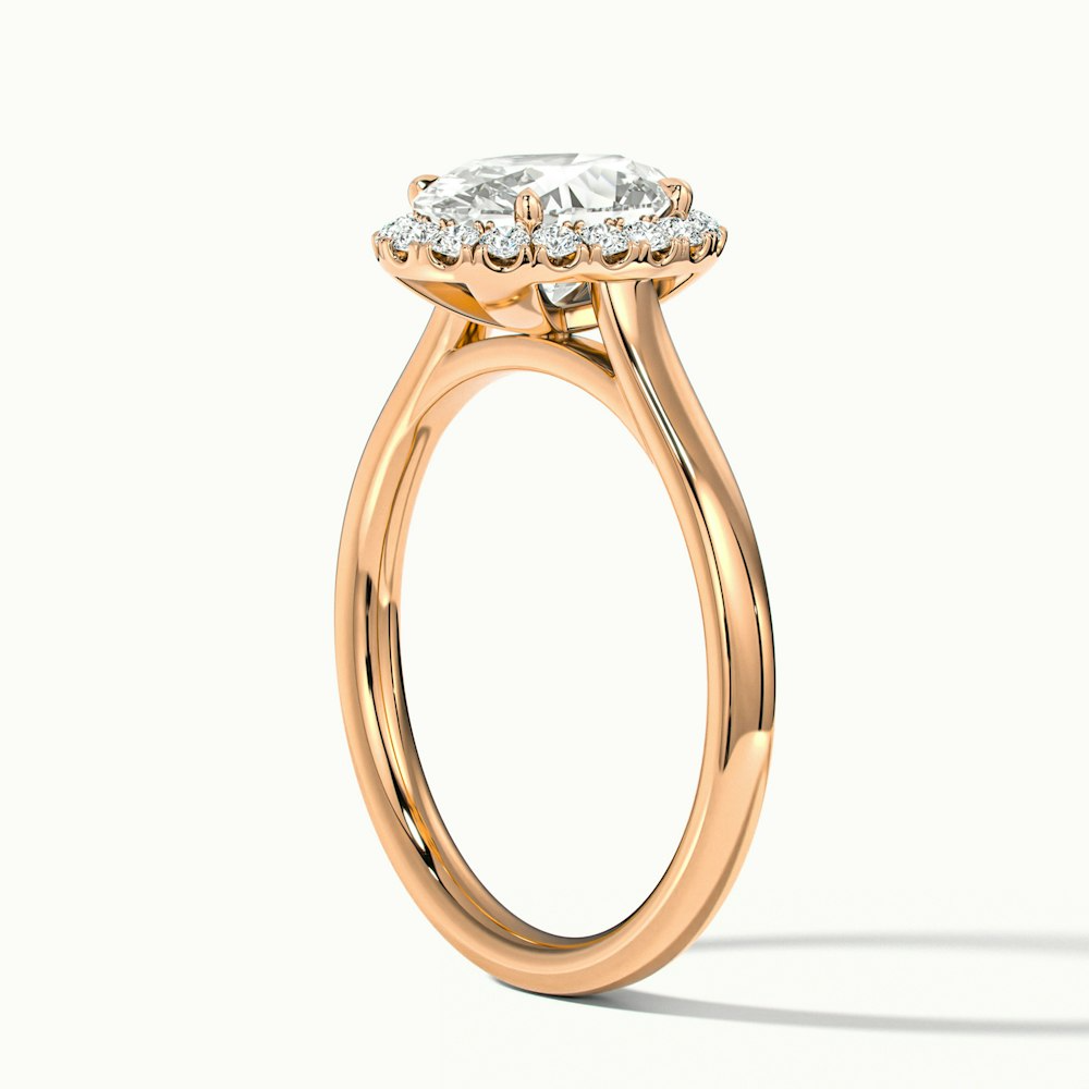 Mira 4 Carat Oval Halo Lab Grown Engagement Ring in 18k Rose Gold