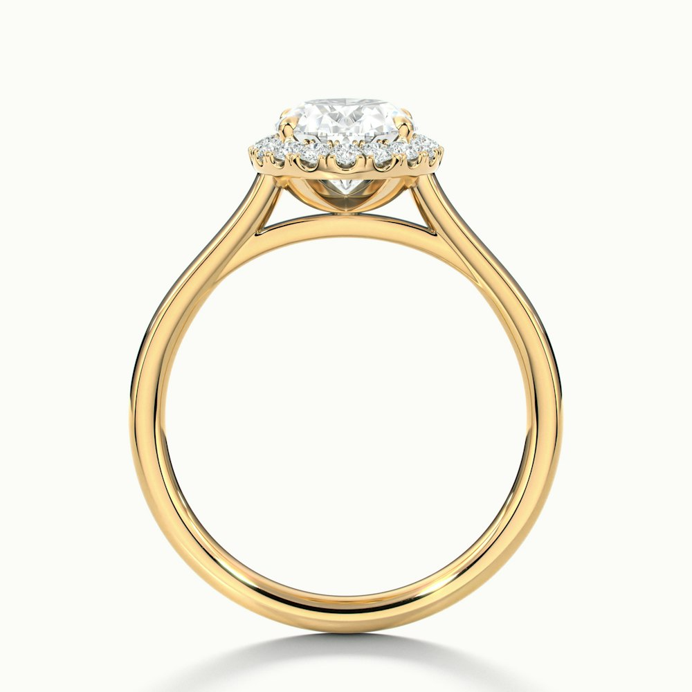 Mira 3.5 Carat Oval Halo Lab Grown Engagement Ring in 18k Yellow Gold