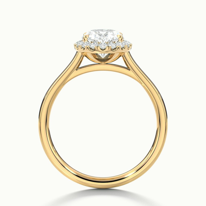 Tacy 6 Carat Oval Halo Moissanite Engagement Ring in 14k Yellow Gold