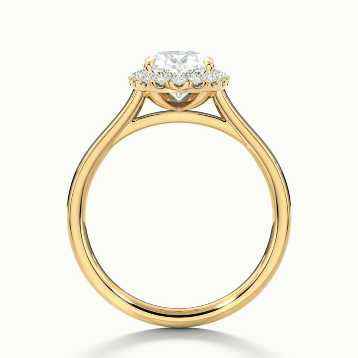 Sofia 1.5 Carat Oval Halo Moissanite Diamond Ring in 10k Yellow Gold