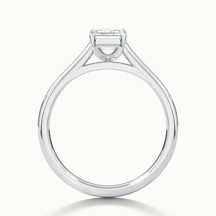 Mary 2 Carat Emerald Cut Solitaire Lab Grown Engagement Ring in 18k White Gold