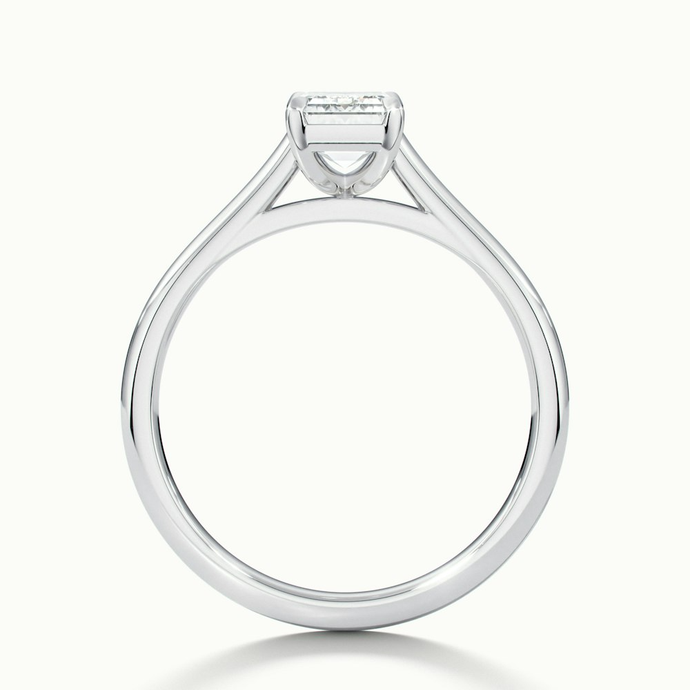 Mary 4 Carat Emerald Cut Solitaire Lab Grown Engagement Ring in 14k White Gold