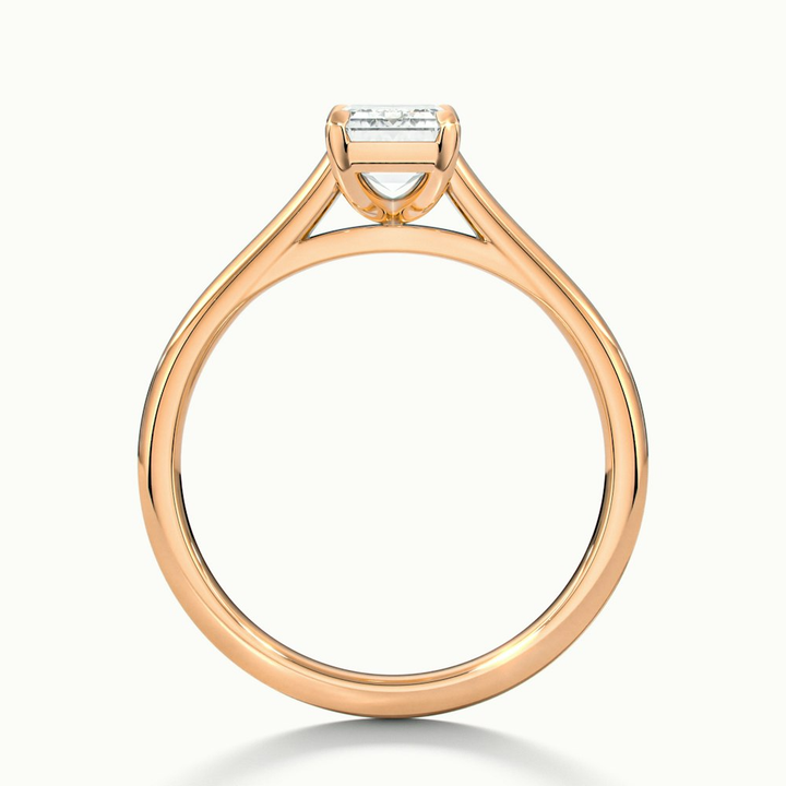 Sara 8 Carat Emerald Cut Solitaire Moissanite Engagement Ring in 18k Rose Gold