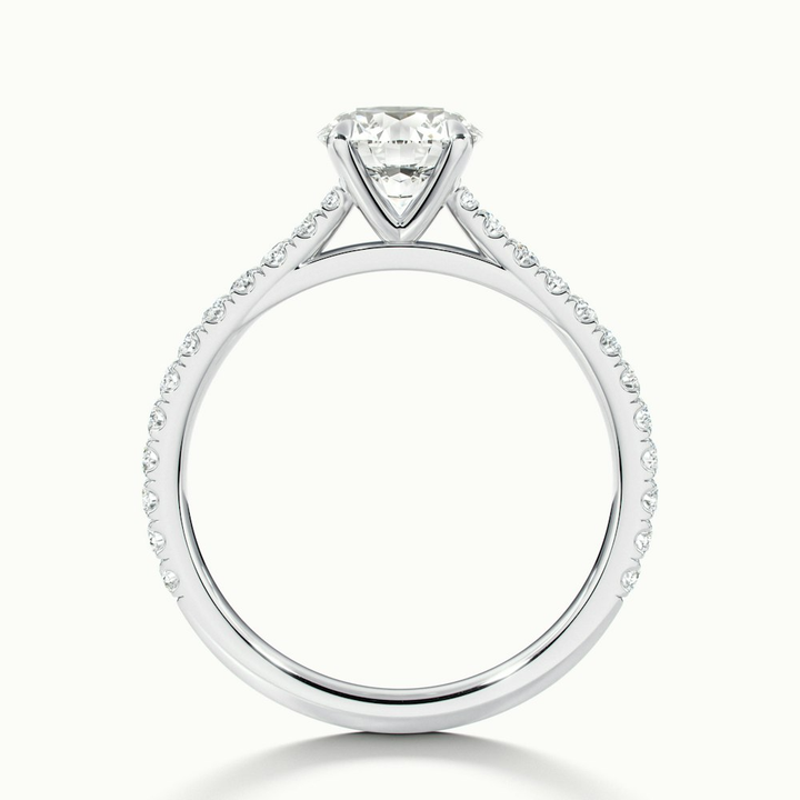 Zola 3 Carat Round Solitaire Scallop Lab Grown Engagement Ring in 18k White Gold