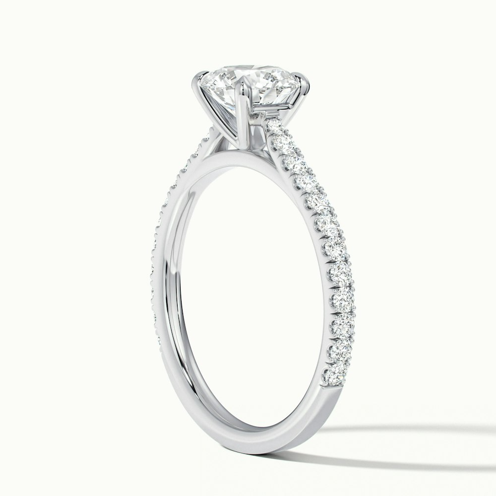 Zola 1 Carat Round Solitaire Scallop Lab Grown Engagement Ring in Platinum