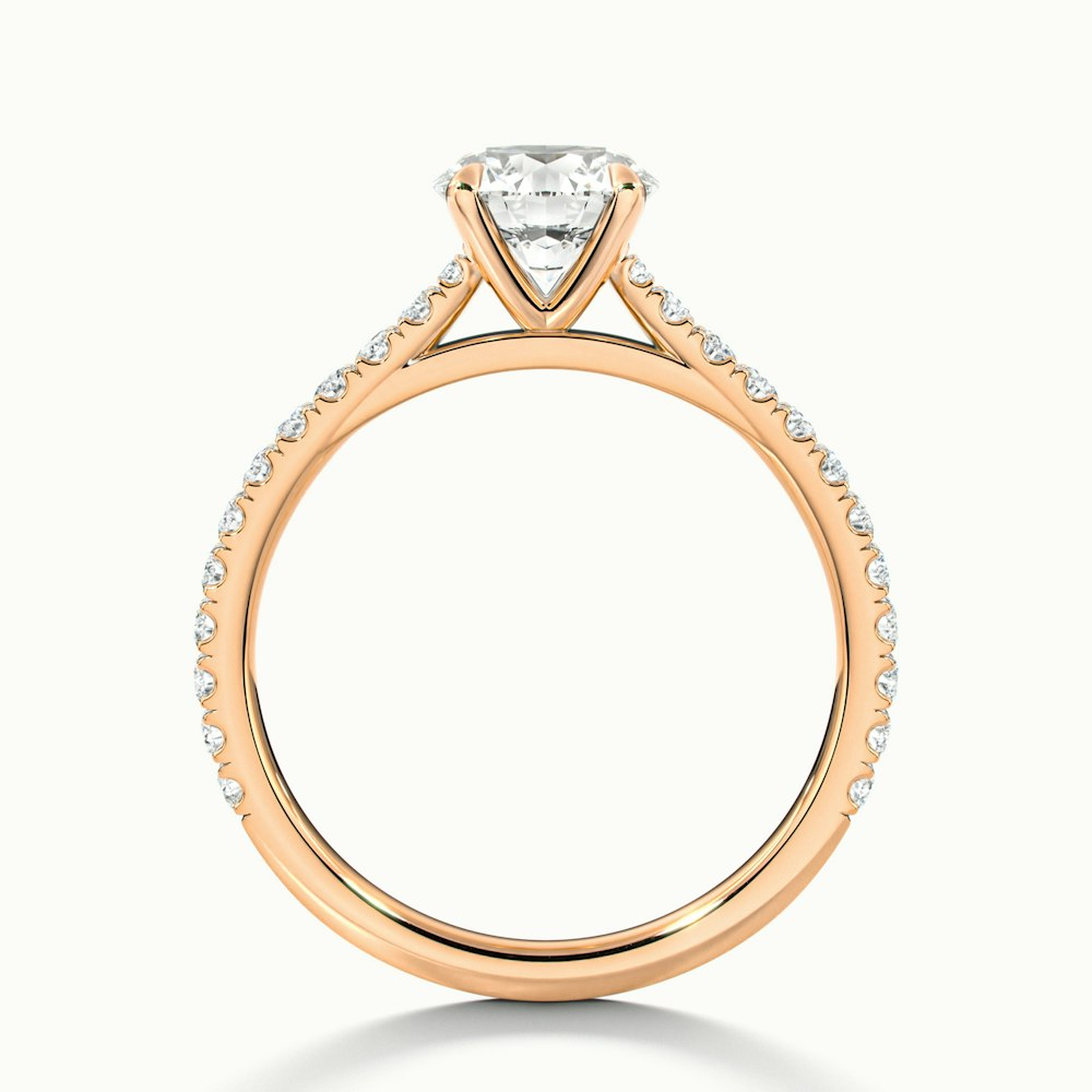 Sarah 1 Carat Round Solitaire Scallop Moissanite Diamond Ring in 10k Rose Gold