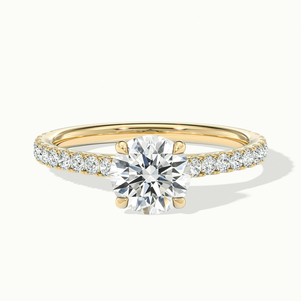 Zola 2 Carat Round Solitaire Scallop Lab Grown Engagement Ring in 10k Yellow Gold