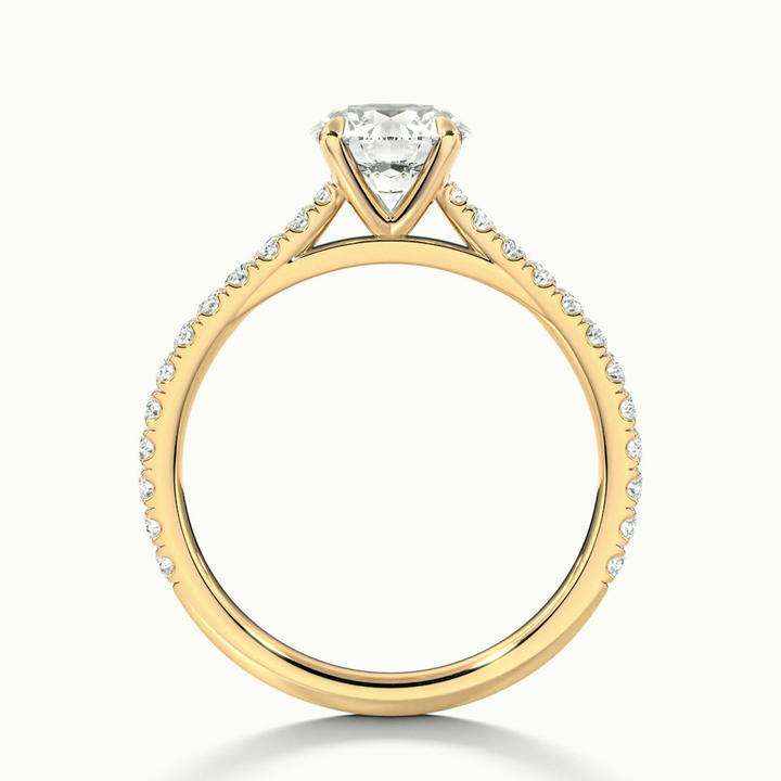 Zola 1.5 Carat Round Solitaire Scallop Lab Grown Engagement Ring in 18k Yellow Gold