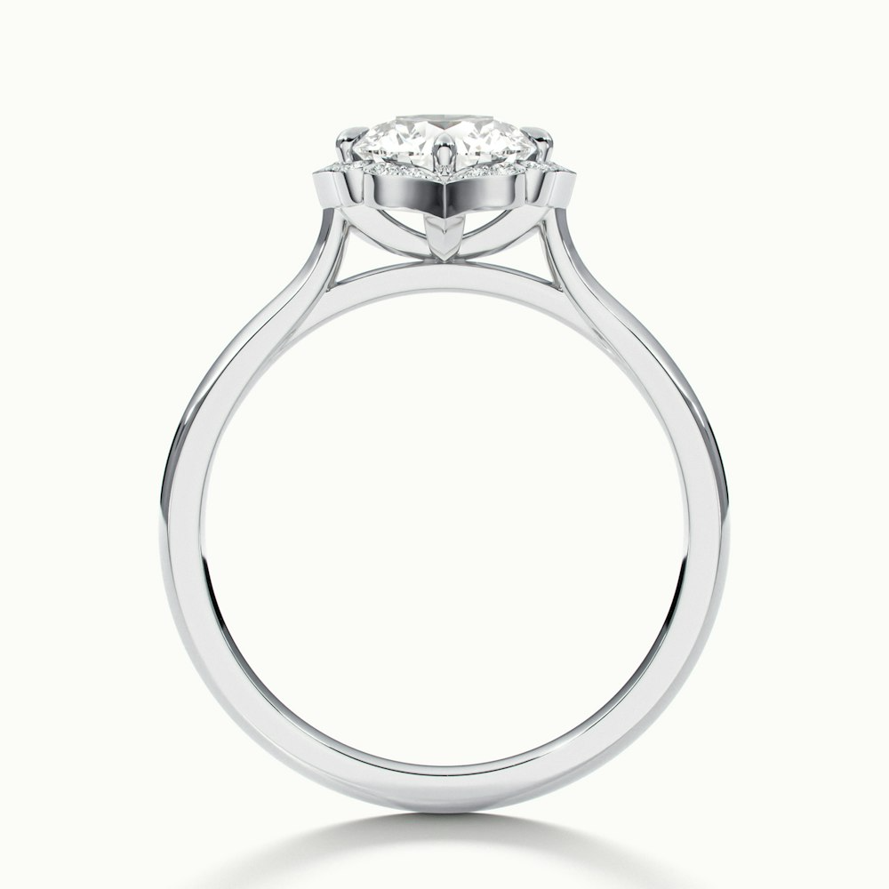 Ruby 1.5 Carat Round Halo Moissanite Diamond Ring in Platinum